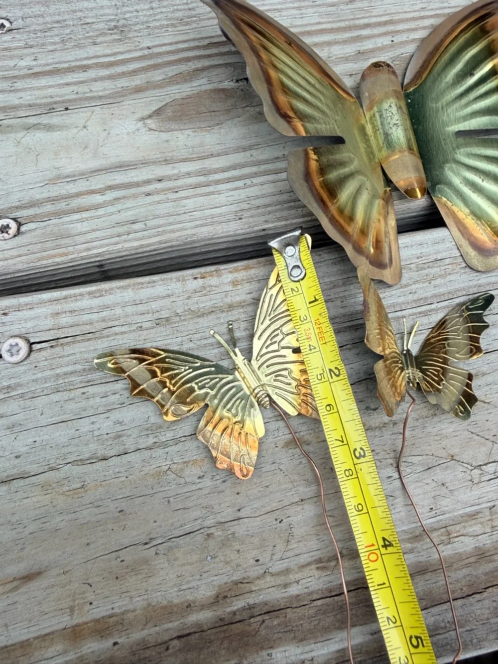 Vintage Brass Butterfly Wall Decor Set‎ of 3 Cottagecore